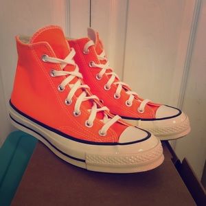 orange converse womens size 9
